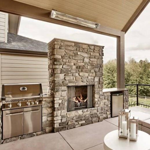 Infratech WD6024SS-BLK 61 1/4-in WD-Series Dual Element Electric Patio Heater - 6000 Watts - Black - Wall Mount - Lifestyle thumbnail