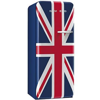 Smeg 9.22 Cu. Ft. Left Hinge Retro Style Refrigerator / Freezer - Union Jack FAB28UUJL1