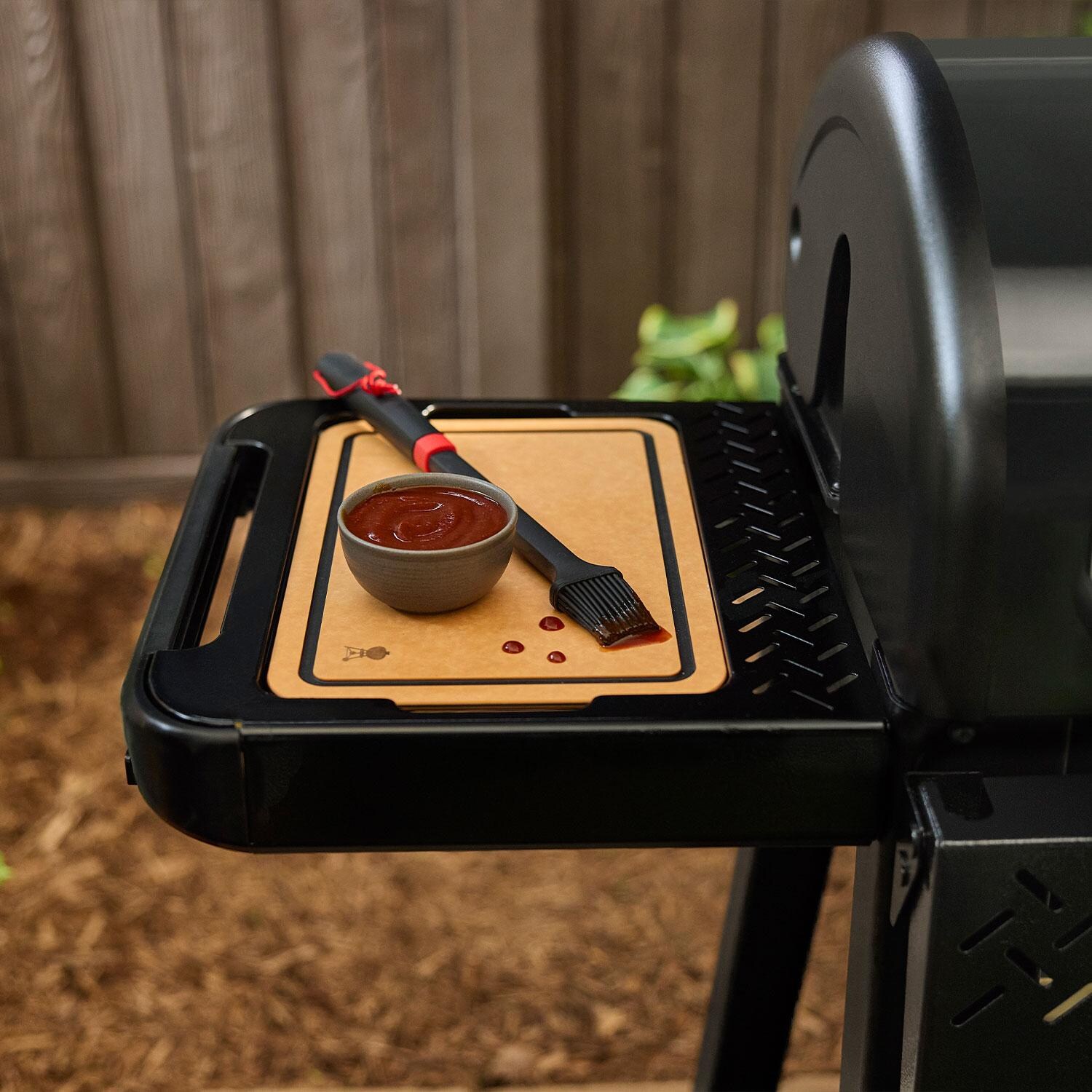 Weber 3400665 Works Pellet Side Table - w/ Cutting Board - Lifestyle thumbnail