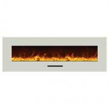 Amantii Wall Mount/Flush Mount 60-Inch Electric Fireplace with White Glass Surround - WM-FM-60-7023-BG + 10701206B-WM7023FLU image