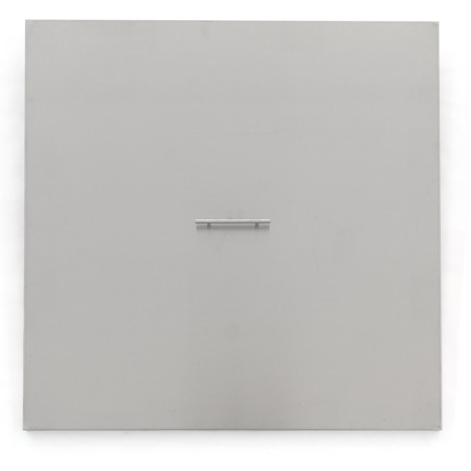 BBQGuys Signature Series 33-Inch Square Pan Cover - Stainless Steel - Top View thumbnail