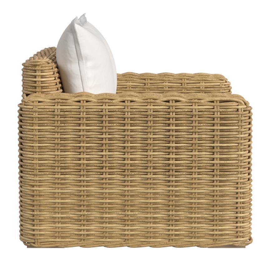 Playa 3 Pc Resin Wicker Seating Set By Sunset West - Oversized Club Chair - Side View - White Background thumbnail