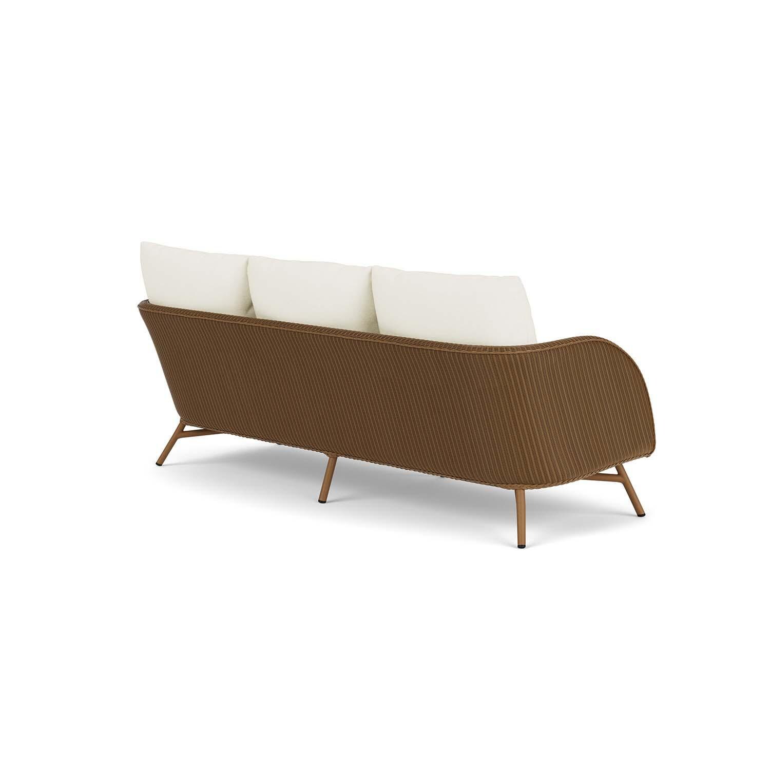 Lloyd Flanders Essence Sofa W/Sailcloth Salt Fabric - Hickory Finish - Back Right thumbnail