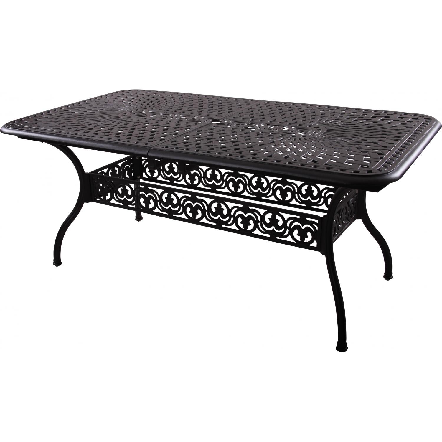 Series 60 72 X 42 Inch Rectangular Cast Aluminum Patio Dining Table W/ Extension By Darlee - Antique Bronze