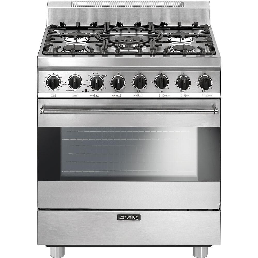 SMEG 30-Inch Stainless Steel 5-Burner Gas Range - C30GGXU1 thumbnail