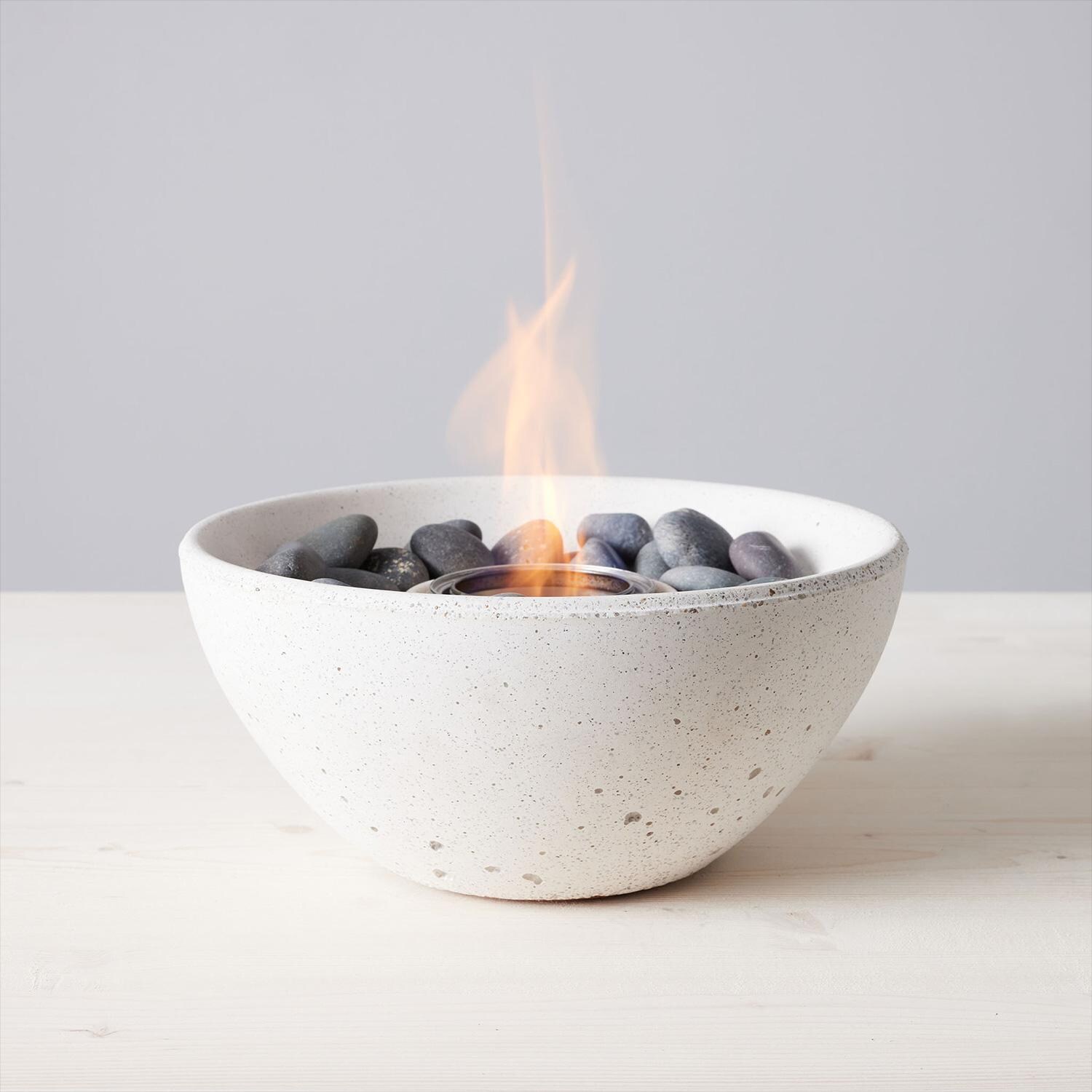TerraFlame Basin Table Top Fire Bowl - White thumbnail