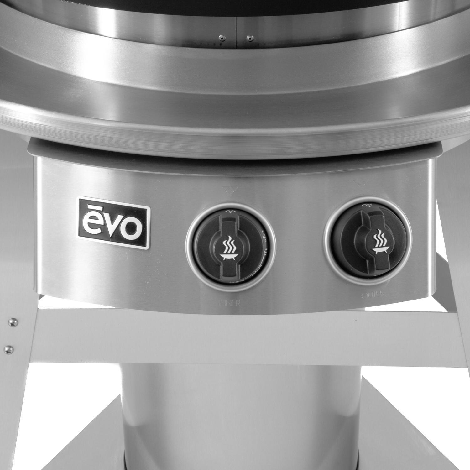 EVO 10-0002-LP Professional Wheeled Cart Flattop Propane Gas Grill w/ Non-Stick Ceramic Clad Coating - Control Panel - Detail thumbnail