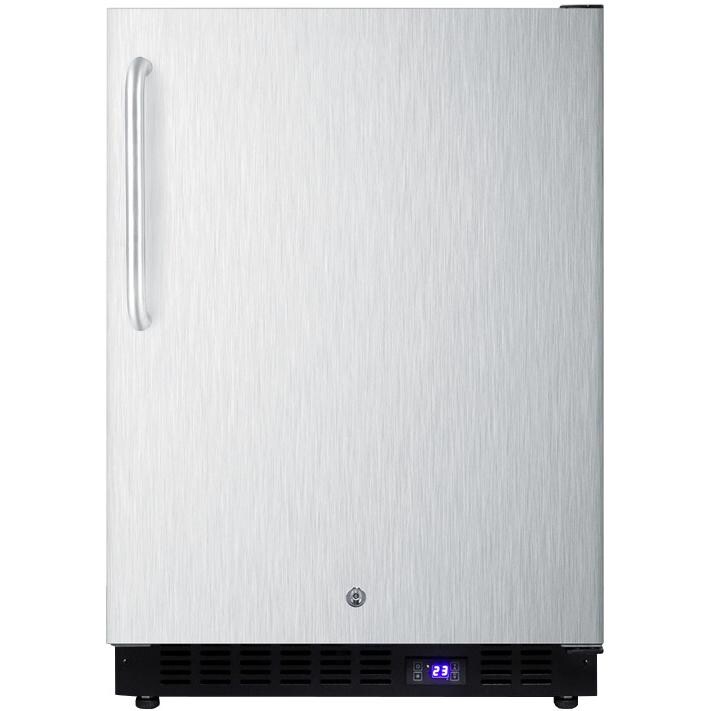 Summit 24-Inch 3.72 Cu. Ft. Built-In / Freestanding Outdoor Compact Freezer With Ice Maker & Towel Bar Handle - Stainless Steel - SPFF51OSCSSTBIM thumbnail