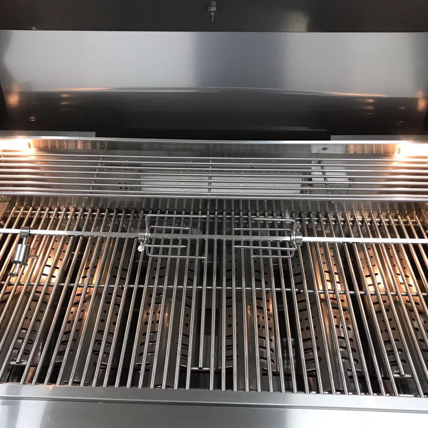 Mont Alpi Black Series 10 Ft Propane Outdoor Kitchen Island w/ Side Burner & Refrigerator - Rotisserie Kit - Detail thumbnail