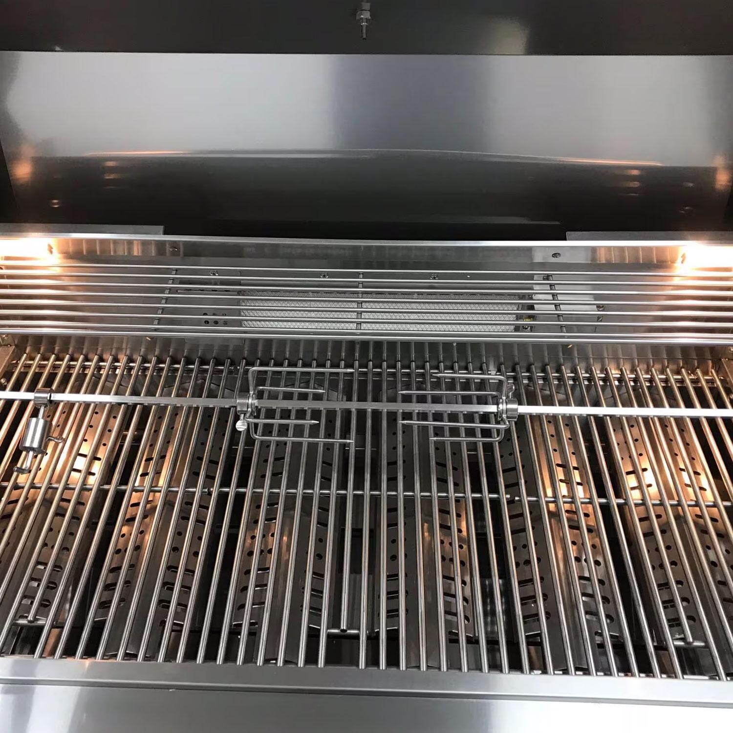 Mont Alpi Black Series 10 Ft Propane Outdoor Kitchen Island w/ Side Burner & Refrigerator - Rotisserie Kit - Detail thumbnail