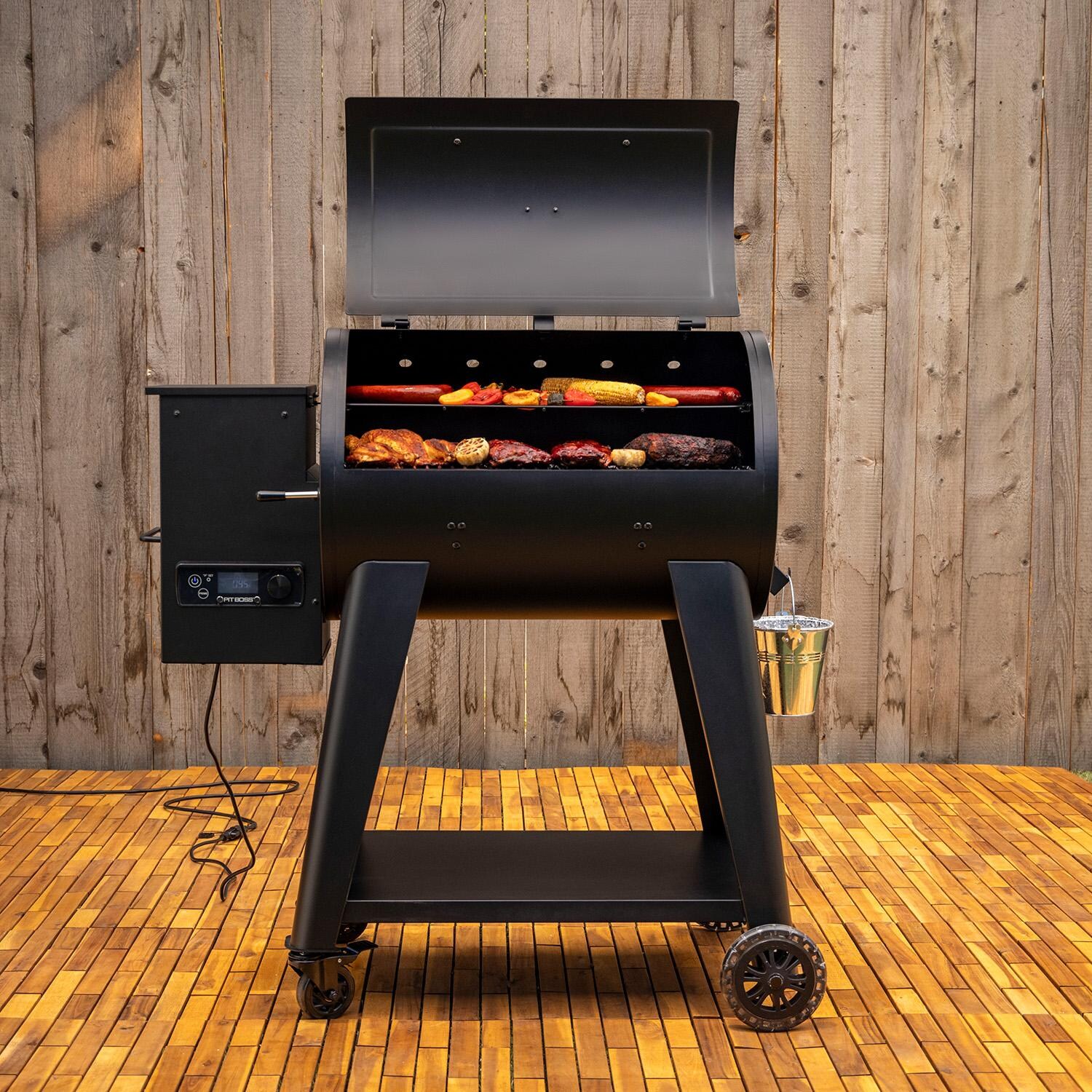 Pit Boss 850FB2 Pellet Grill - Matte Black - Open - Lifestyle thumbnail