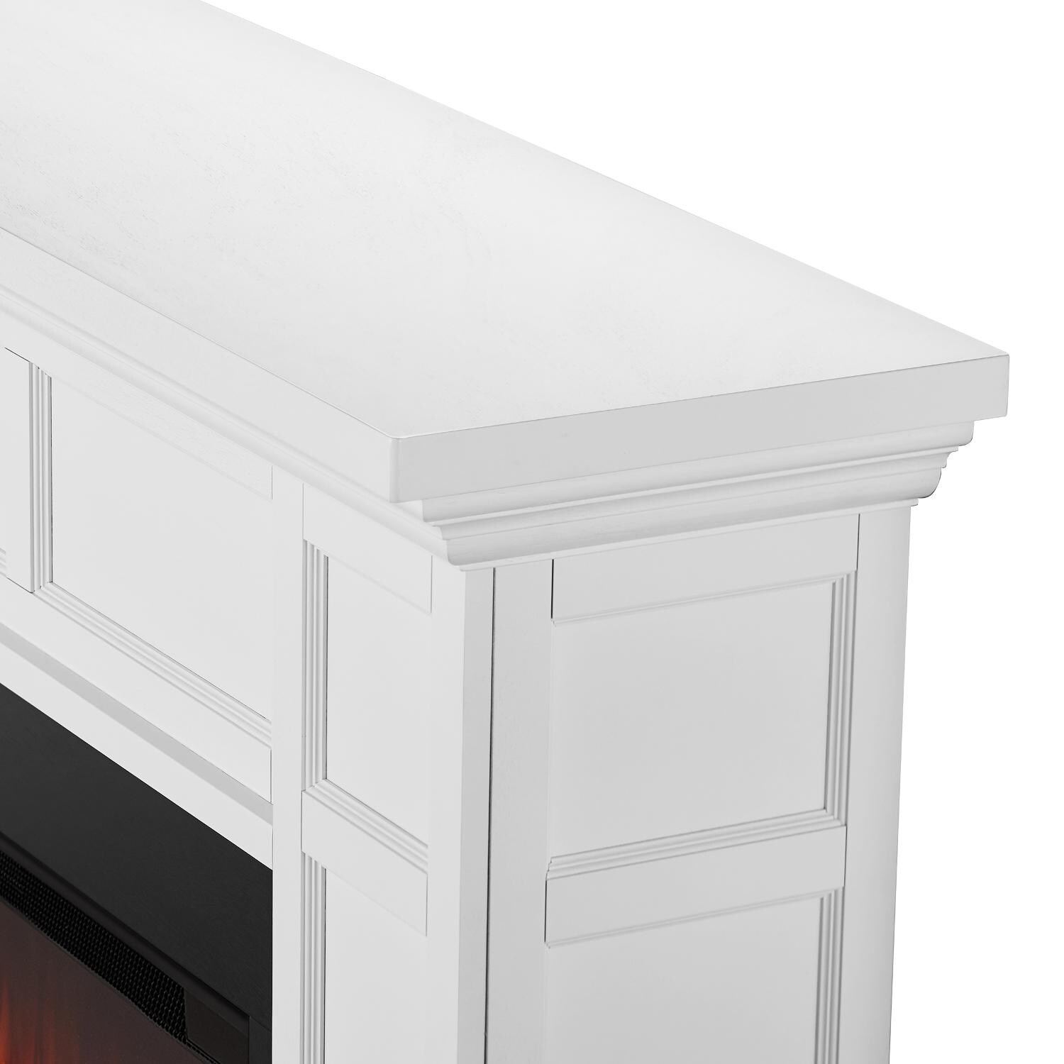 Real Flame 4130E-W Alcott 74-Inch Electric Fireplace With Mantel - White - Corner thumbnail