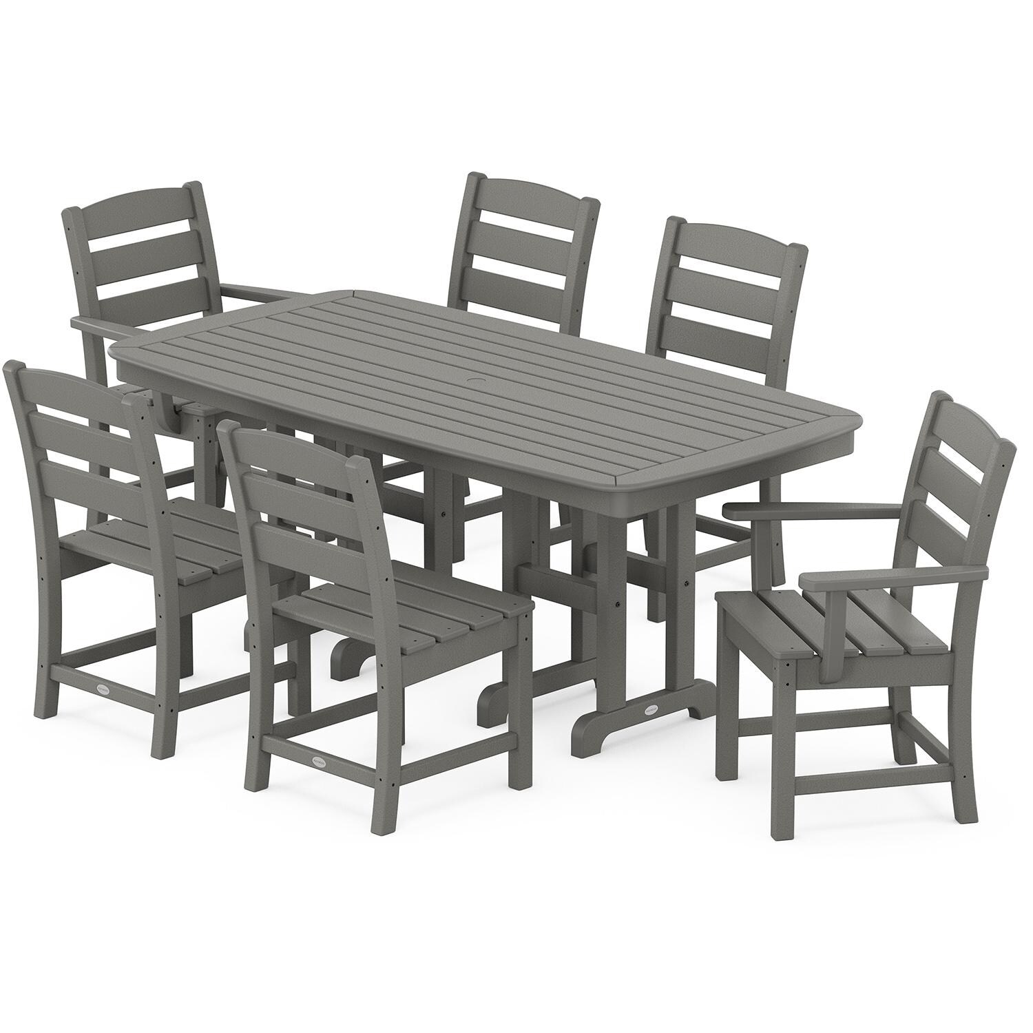 POLYWOOD Lakeside 7Piece Dining Set Slate Grey BBQGuys