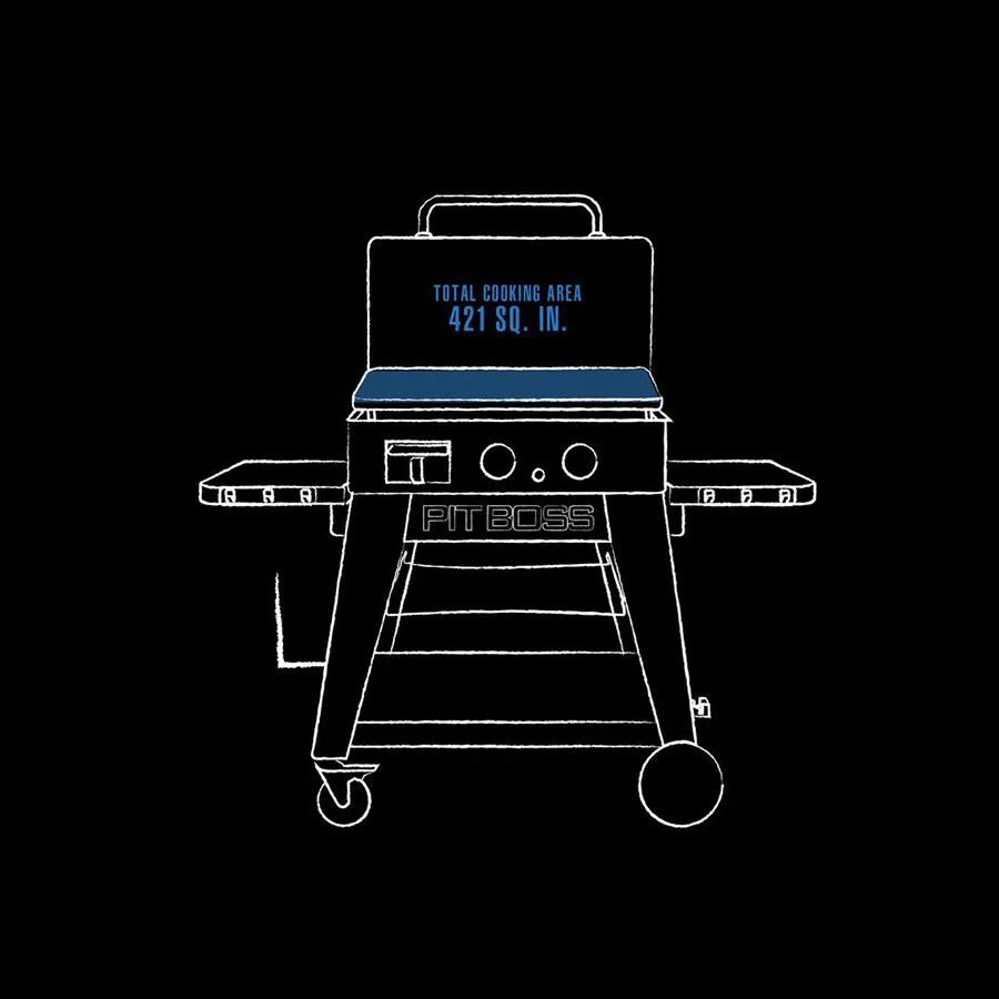 Pit Boss 10780 Ultimate 2-Burner Lift-Off Griddle - Interior Dimensions thumbnail