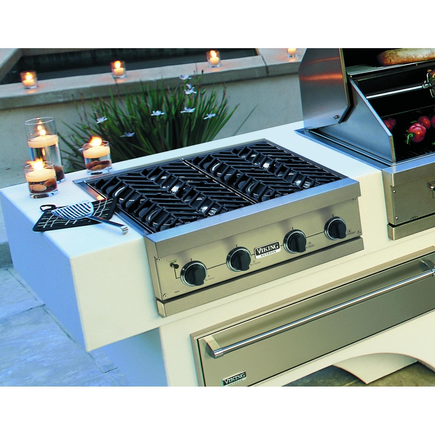 Viking Vgrt244tnss 24 Inch Built In Natural Gas Outdoor Four Burner Viking Vgrt244tss 24 Inch Built In Outdoor Four Burner Rangetop