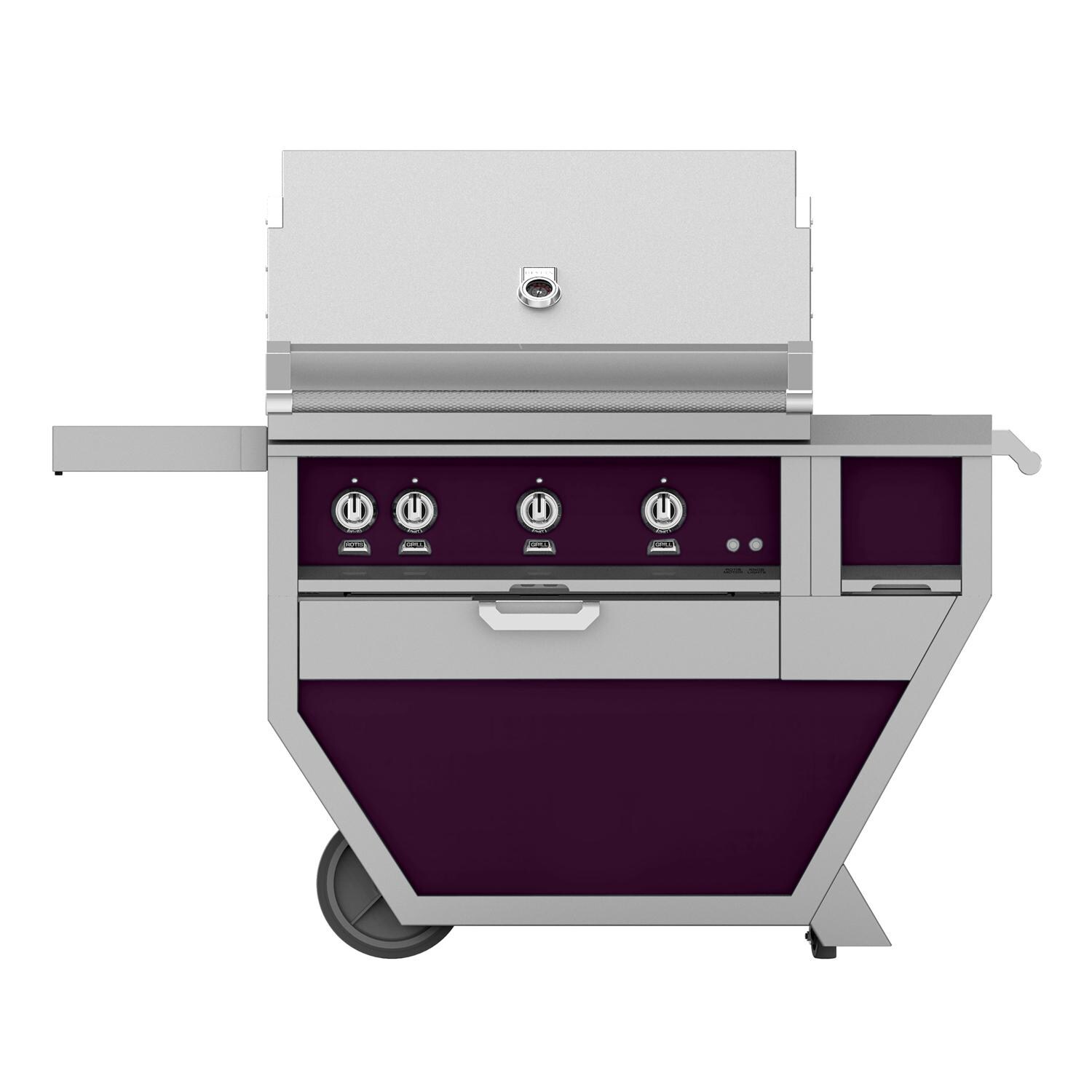 Hestan Deluxe 36-Inch Propane Gas Grill W/ All Infrared Burners, Rotisserie, Worktop & Storage Drawer - Lush - GSBR36CX-LP-PP