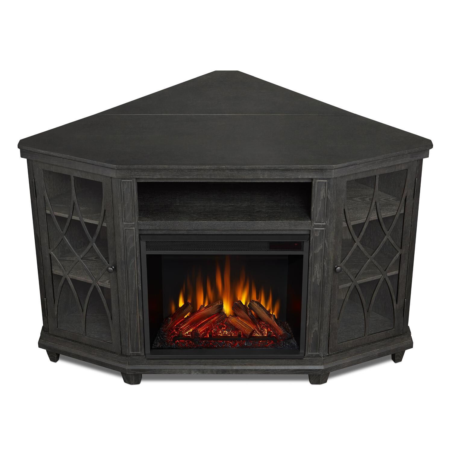 Real Flame - 1750E-GRY - Lynette 56-Inch Corner Electric Fireplace Entertainment Center - Gray - Top View thumbnail