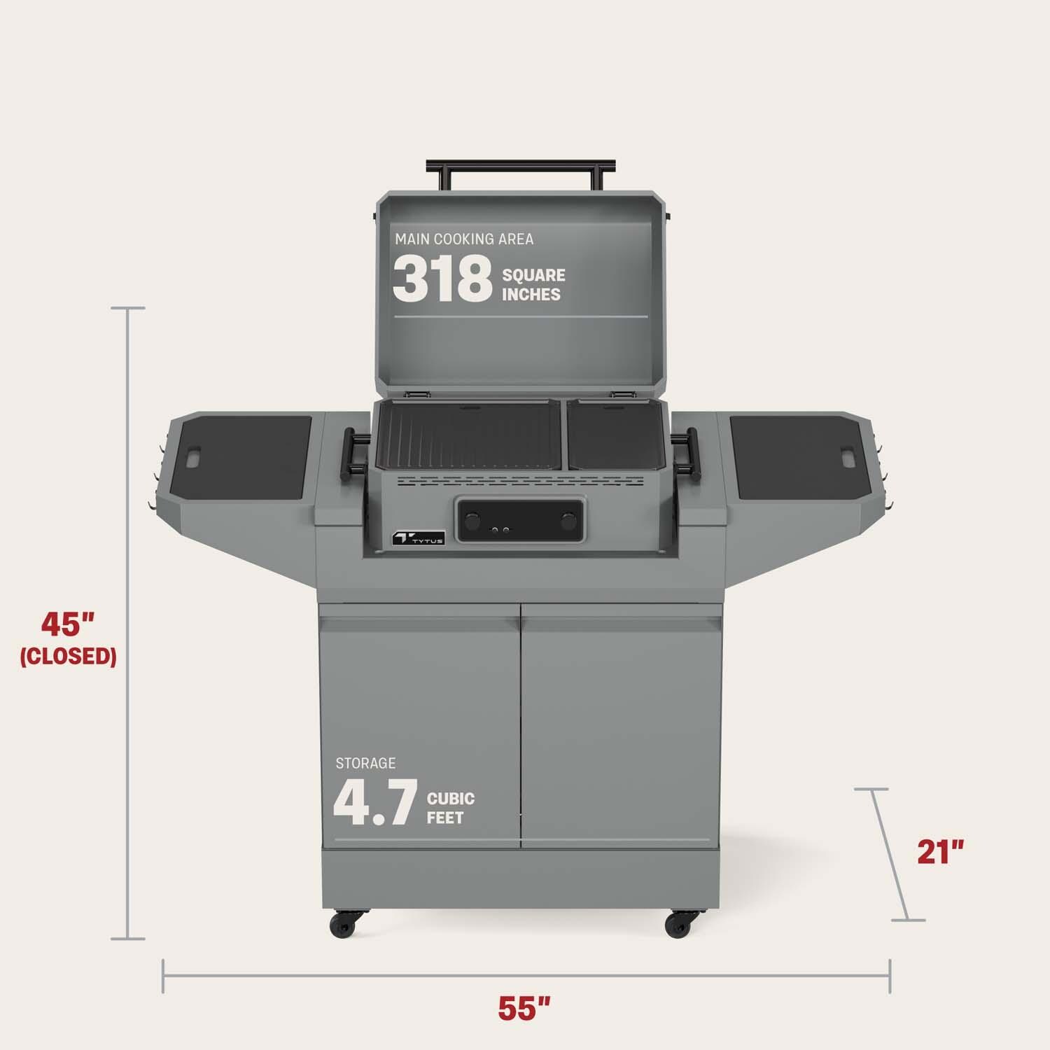 TYTUS TDT-CRT-EGRD Emberwood Electric Griddle and Prep Cart - Dimensional thumbnail