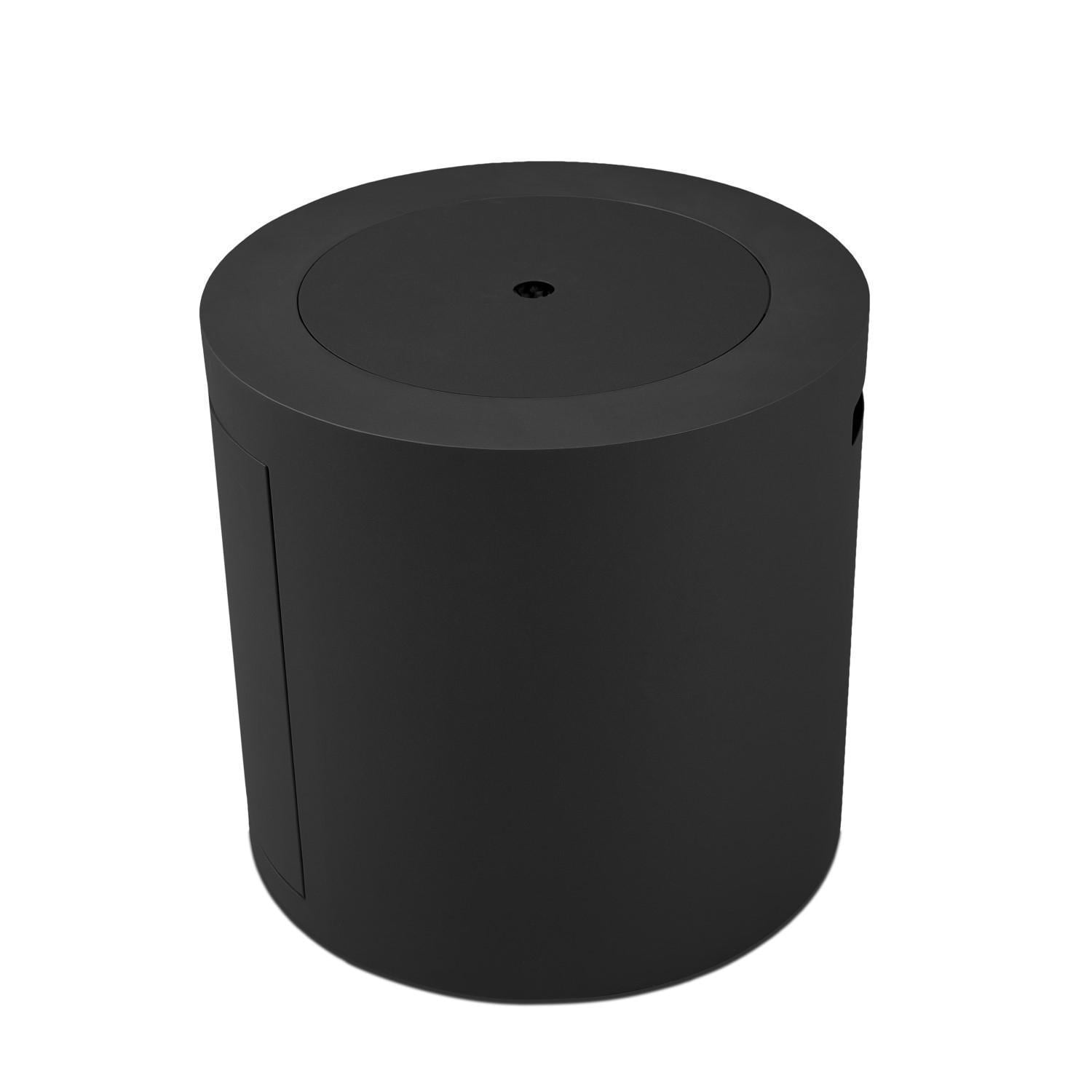 Elysian 3 Pc Powder Coated Steel 24 Inch Round Fire Pit in Black by Lakeview - Lid - White Background thumbnail