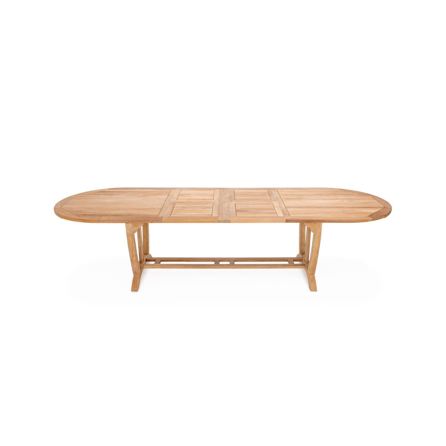 Teak + Table Cayman Oval Double Leaf Table 67/94 Inch W/Extension - Extended - White Background thumbnail