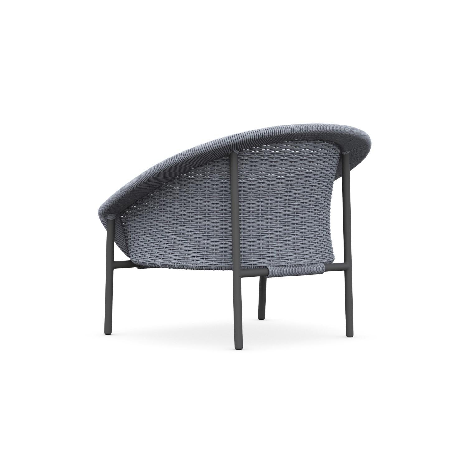 Azzurro Living COV-R11S1-CU Cove Woven Rope Club Chair in Gray/Midnight - Back - White Background thumbnail