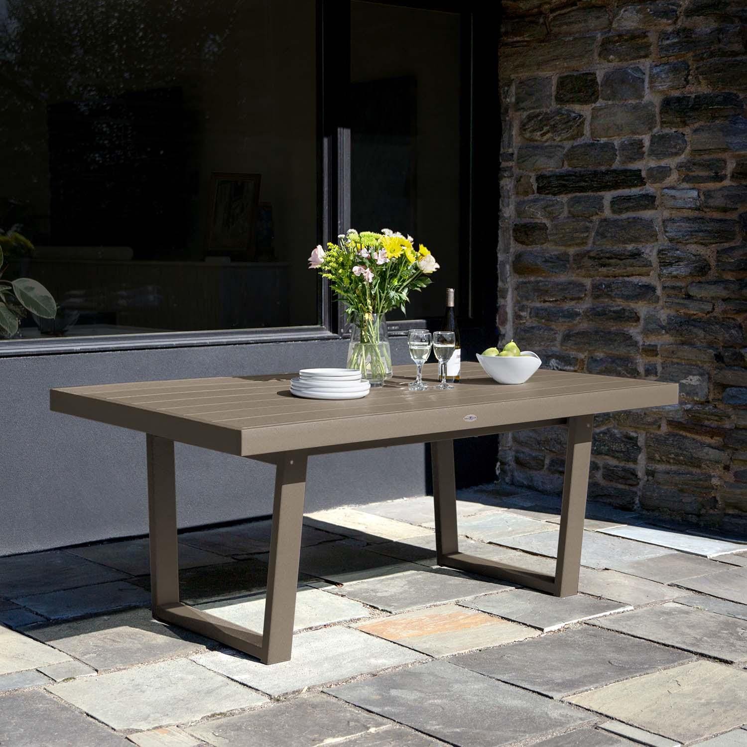 Hazel Cove 75-in Cabana Tan Recycled Plastic Dining Table by Lakeview Outdoor Designs