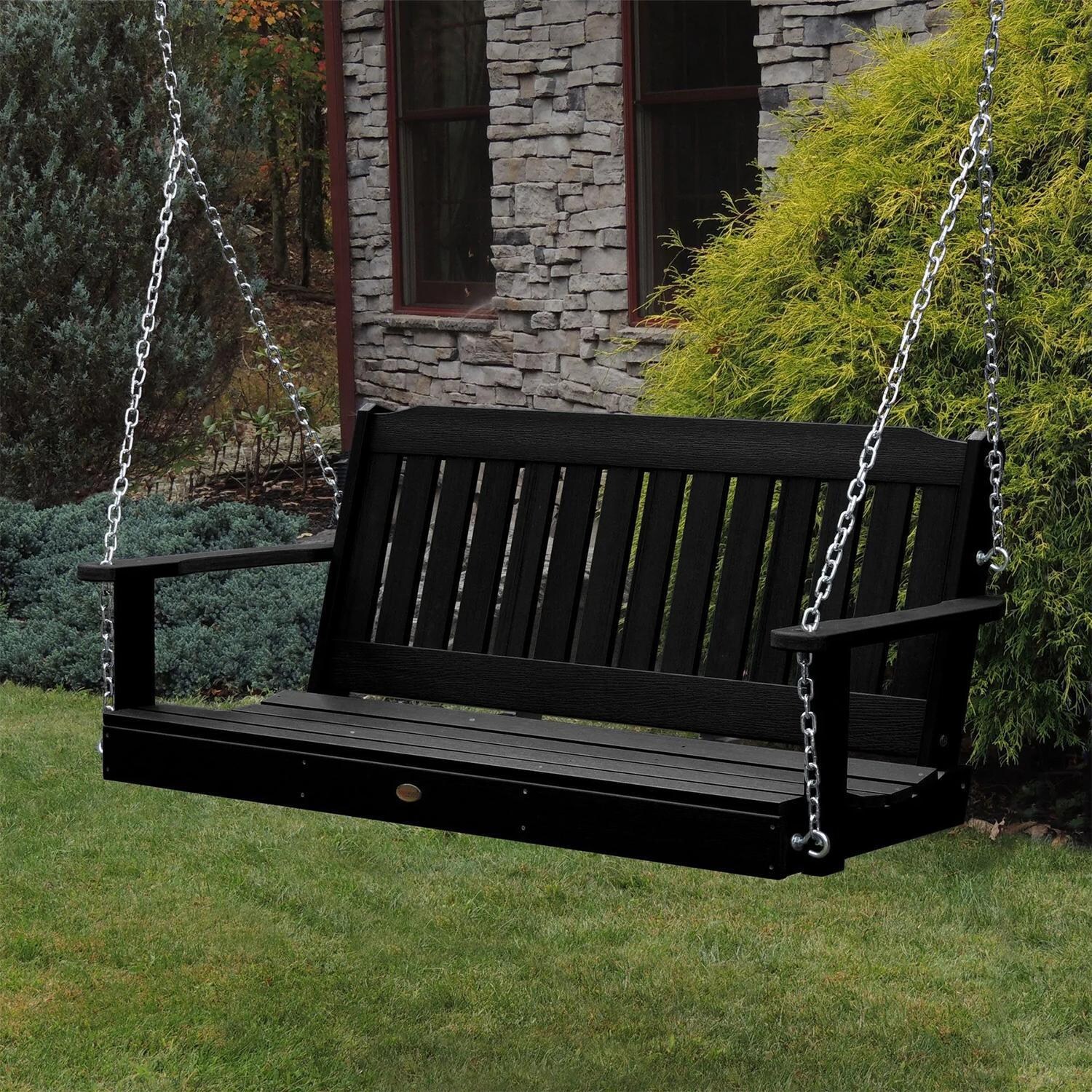Lakeview Hart Lane Porch Swing - 5ft - Black thumbnail