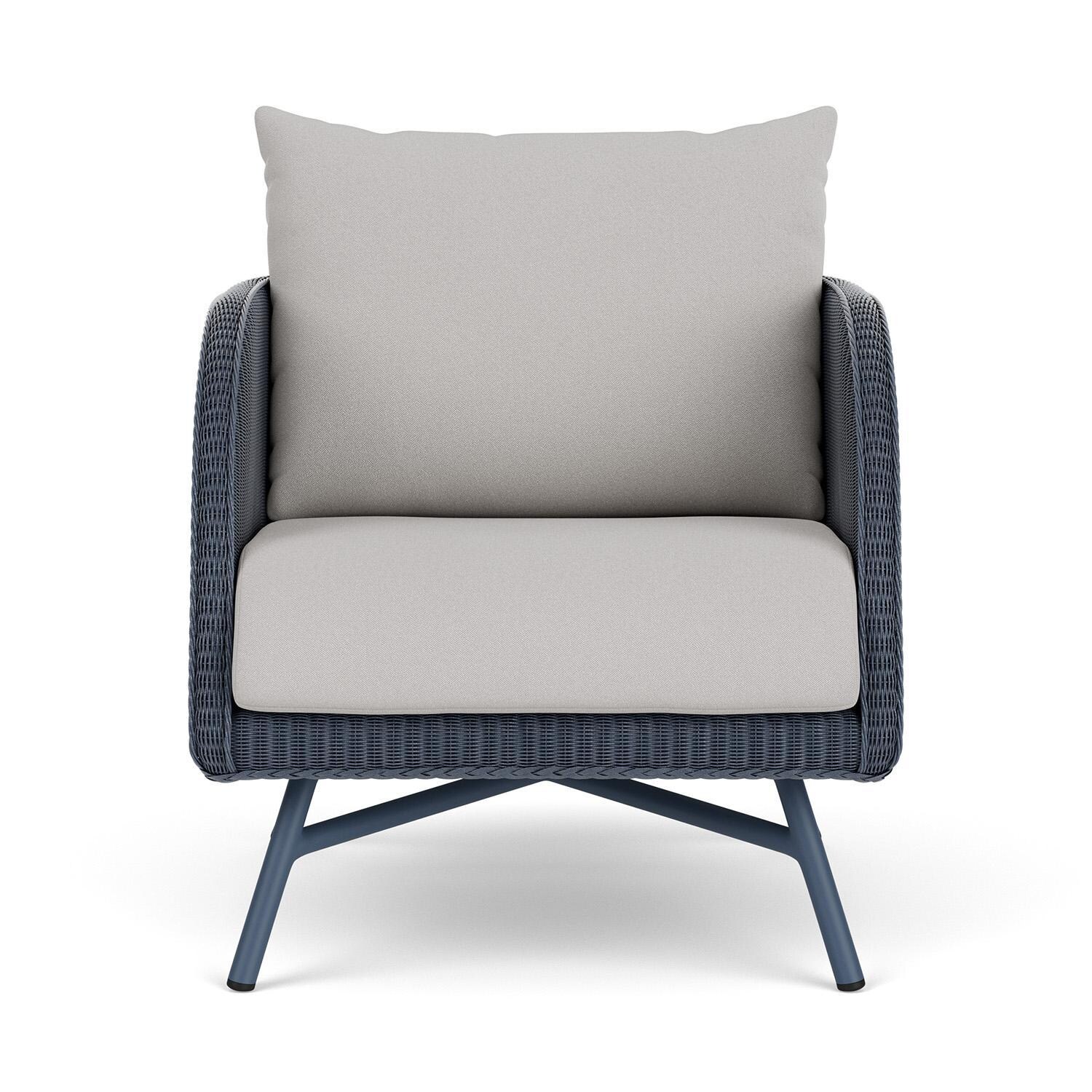 Lloyd Flanders Essence Lounge Chair W/Tundra Dove Fabric - Denim Blue Finish thumbnail