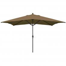 California Umbrella 8 X 11 Ft. Rectangular Aluminum Patio Umbrella W/ Crank Lift & Aluminum Ribs - Bronze Frame / Sunbrella Canvas Cocoa Canopy
