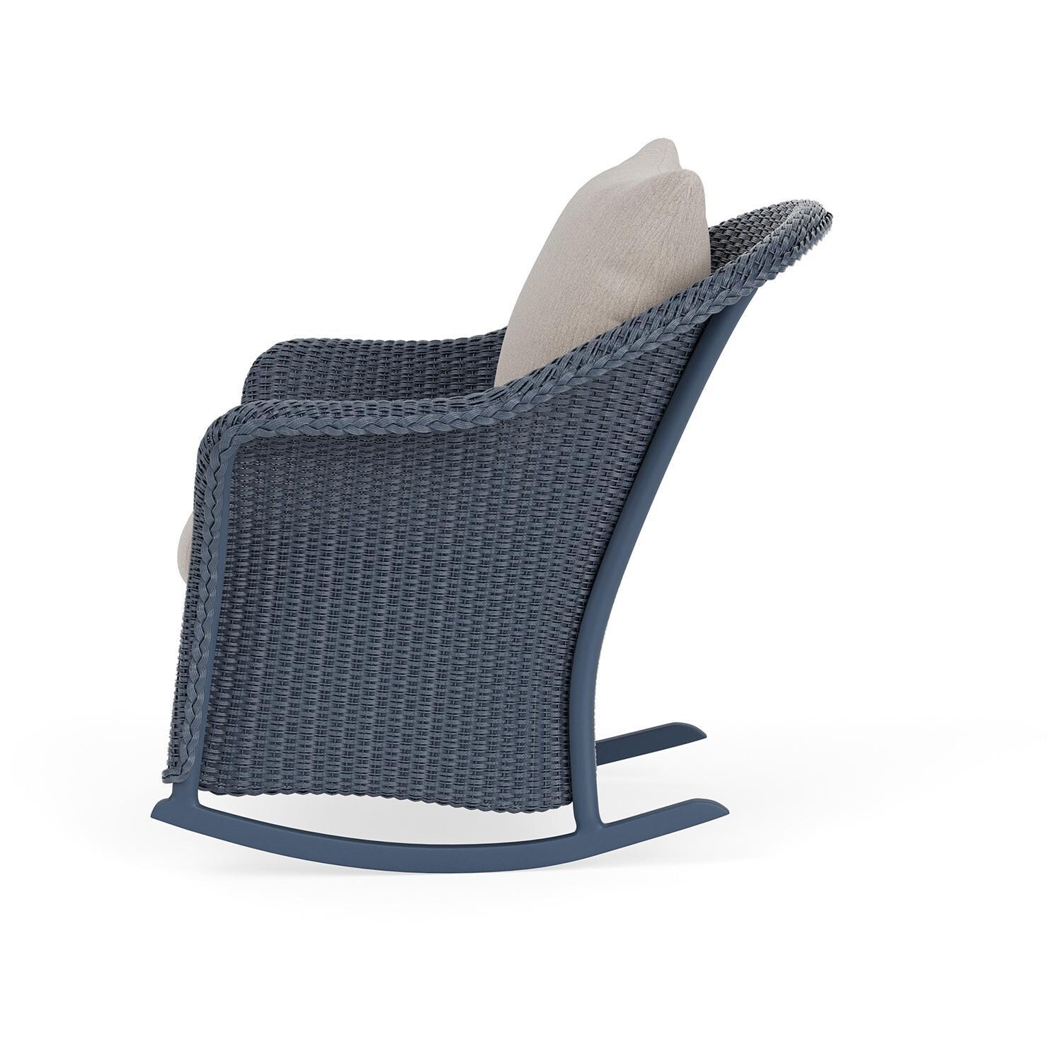 Lloyd Flanders Weekend Retreat Lounge Rocker in Denim Blue Finish W/ Remy Cloud Fabric - Side thumbnail