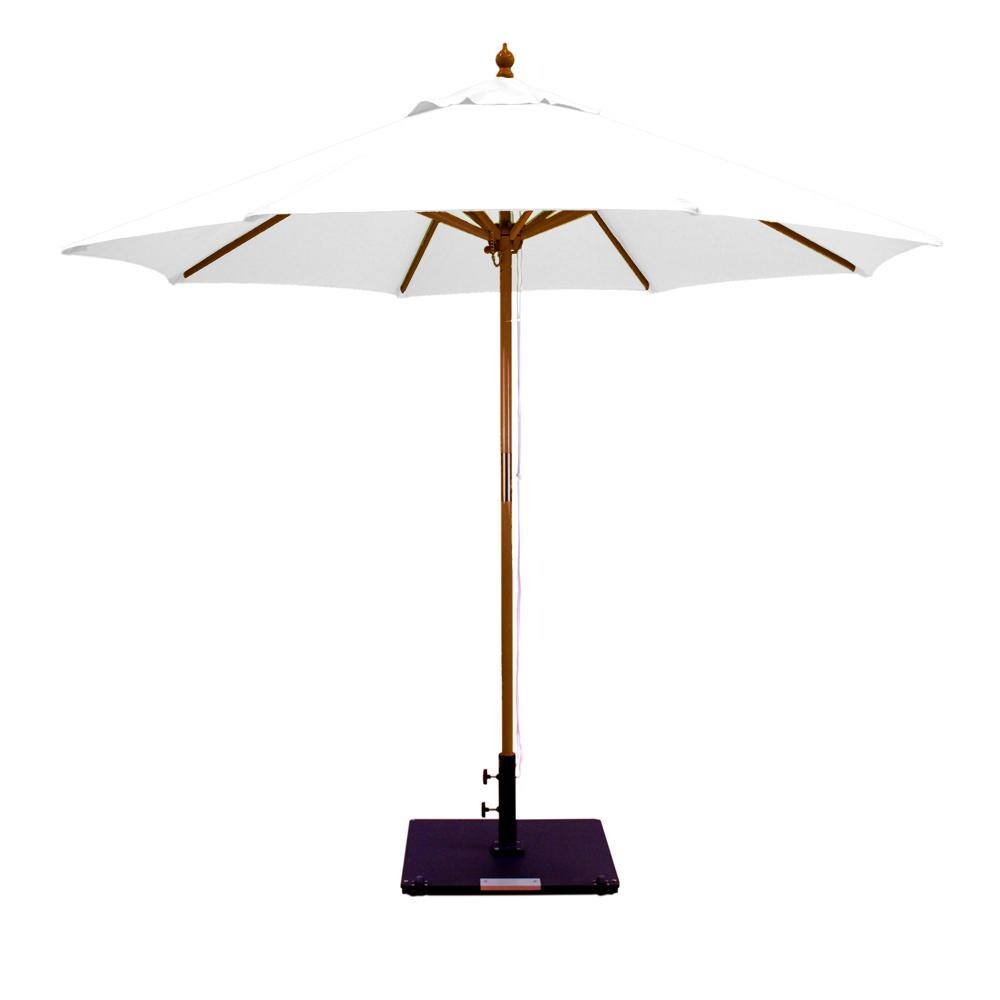 Galtech 9 Ft. Octagonal Wood Patio Umbrella W/ Pulley Lift - Dark Wood Frame W/ Natural Sunbrella Fabric (Umbrella Base Not Included) thumbnail