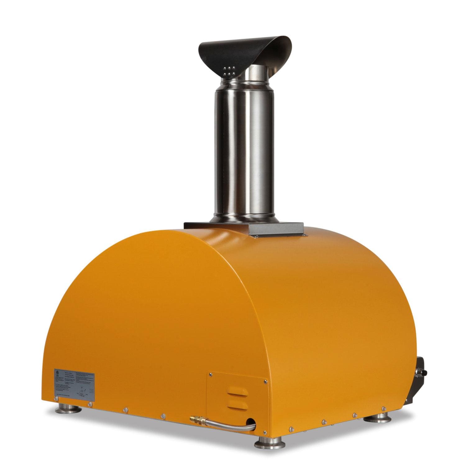 Coyote C1PZ30HYNG 30 Inch Hybrid Natural Gas Pizza Oven - Yellow - Rear View - Angled - White Background thumbnail