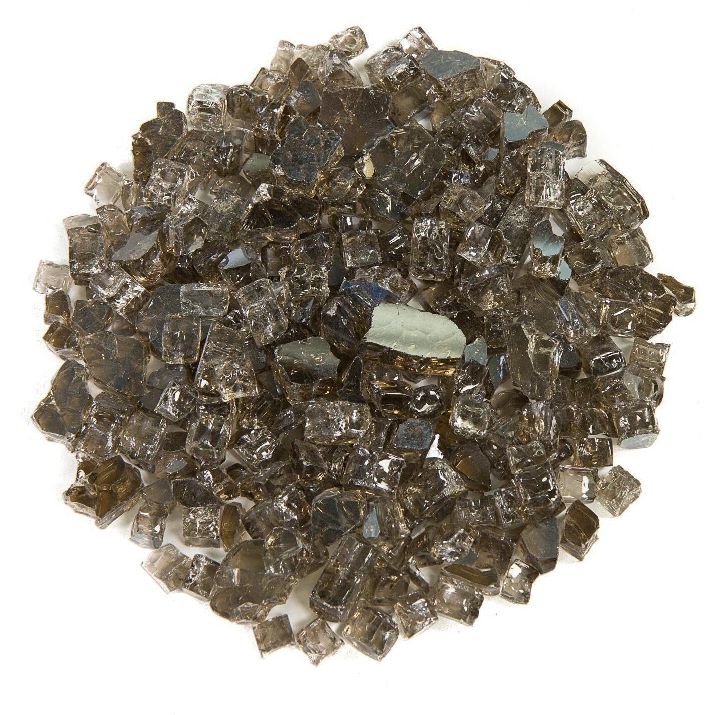 BBQGuys Signature Series 1/2-Inch Monochrome Gray Reflective Fire Glass - Top View thumbnail