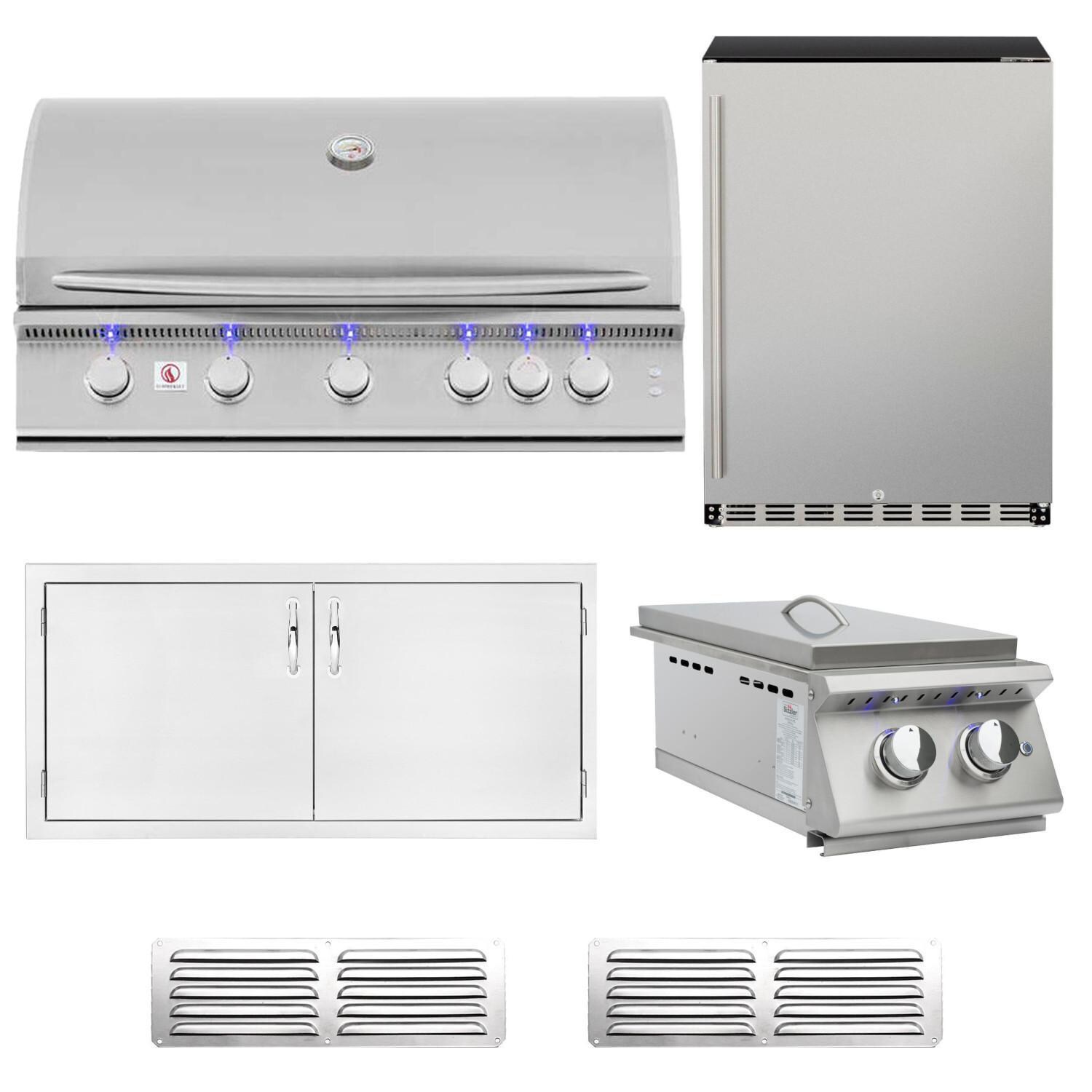 Summerset Sizzler Pro 6-Piece 40-Inch Natural Gas Outdoor Kitchen Package - SIZPRO40-NG-6PC-PROMO