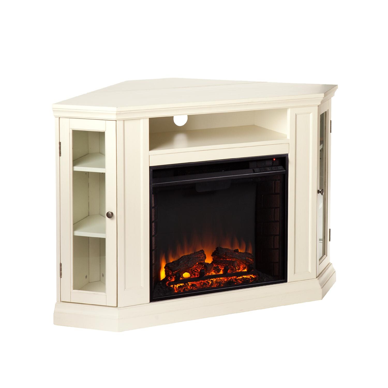 Southern Enterprises Claremont 48-Inch Electric Fireplace Media Console - Ivory - Hero thumbnail