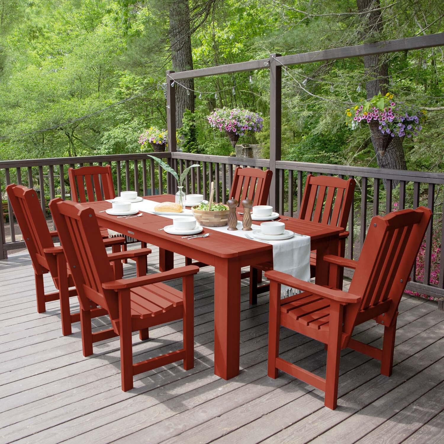 Hart Lane 7 Pc Recycled Plastic Dining Set In Rustic Red by Lakeview - Lifestyle thumbnail