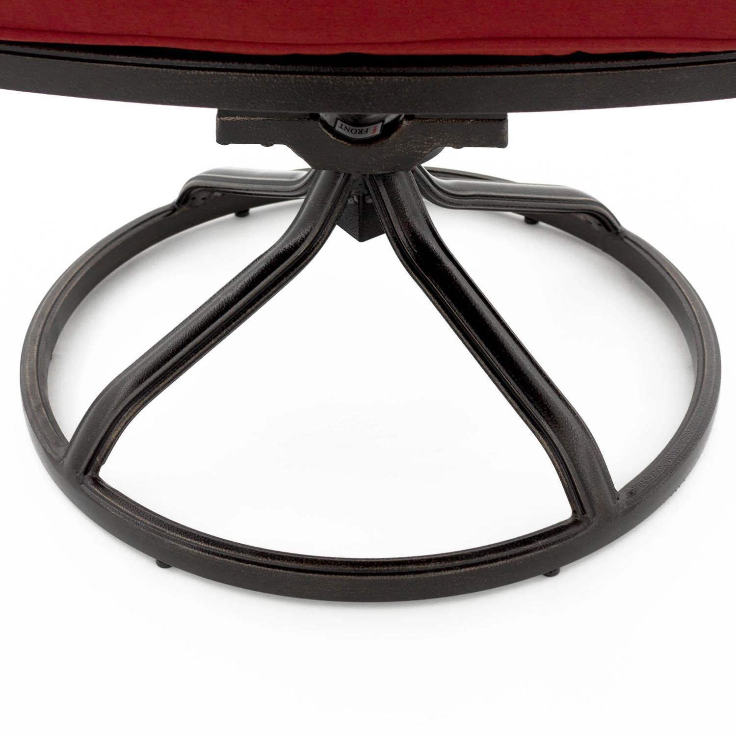 Villa Flora Cast Aluminum Patio Swivel Rocker W/ Sunbrella Canvas Henna Cushion - Swivel Detail thumbnail