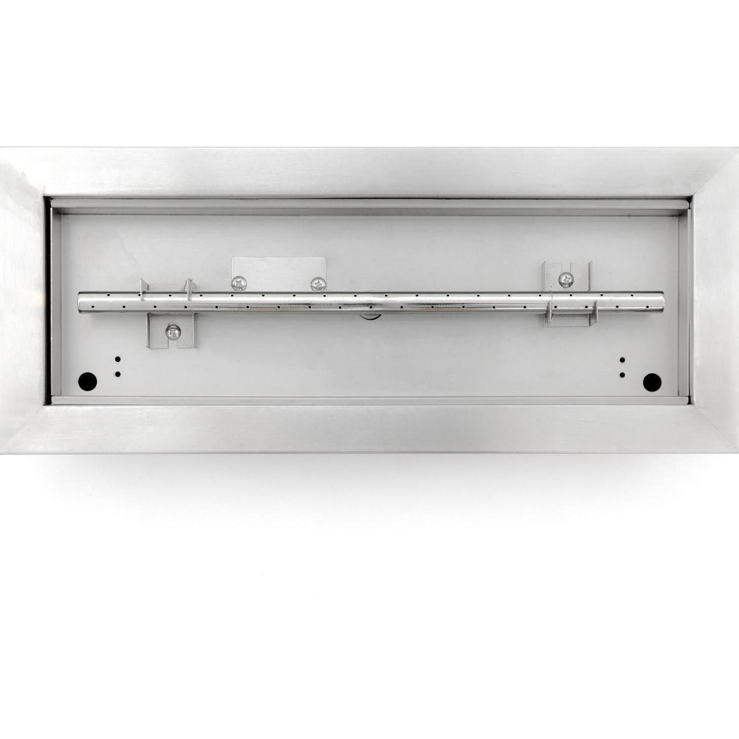 BBQGuys Signature Series Westfalen 24-Inch Table-Top Natural Gas Fire Pit - Stainless Steel - Top View thumbnail