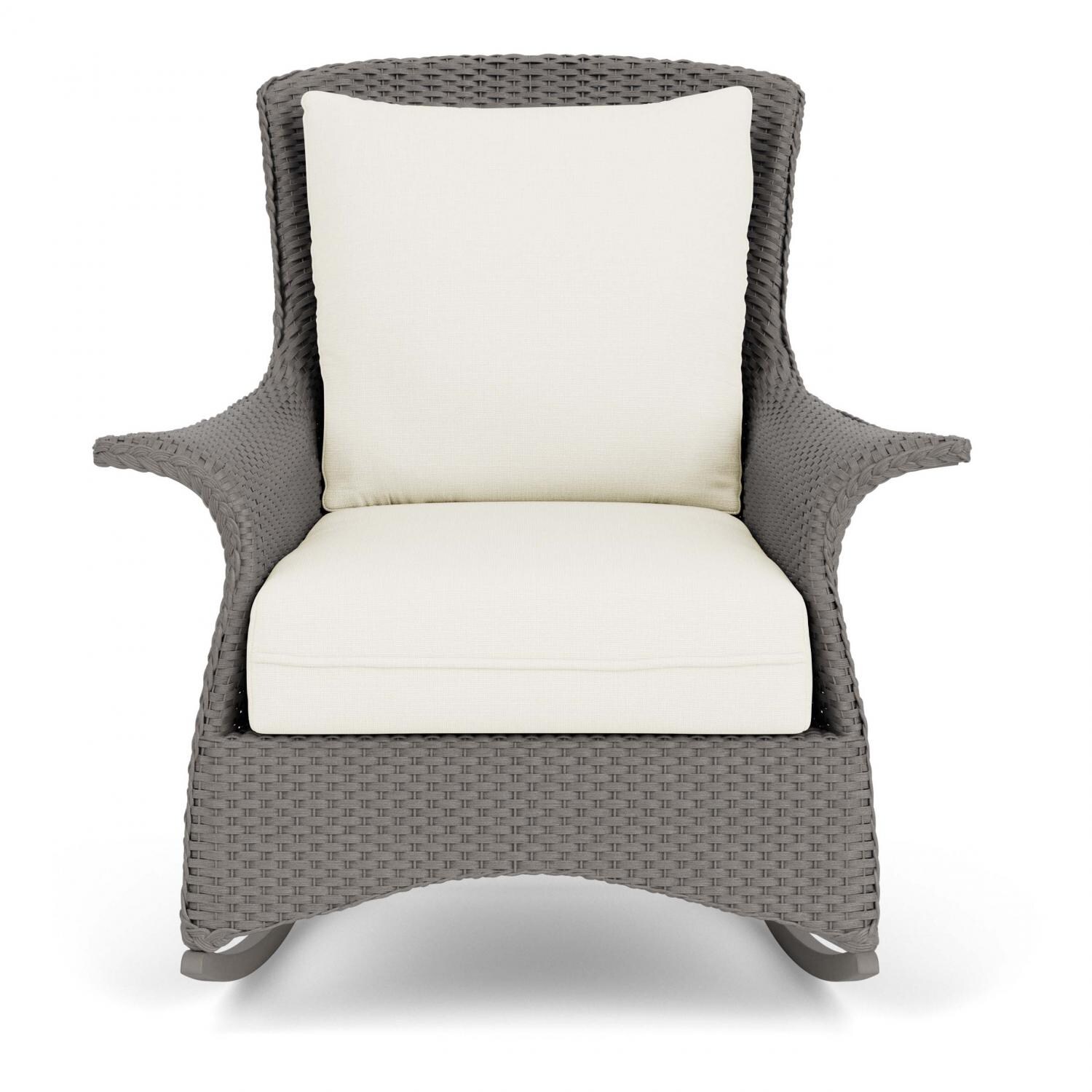 Lloyd Flanders Mandalay Lounge Rocker in Pewter Finish with Sailcloth Salt fabric thumbnail