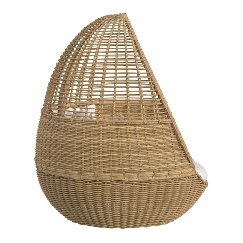 Playa Resin Wicker Daybed in Medium Wood/Soothe Pearl by Sunset West - Side - White Background thumbnail