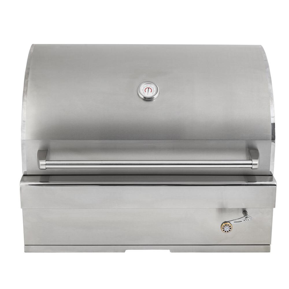 Turbo 32-Inch Built-In Stainless Steel Charcoal Grill With Adjustable Charcoal Tray - 32CHARCOALG
