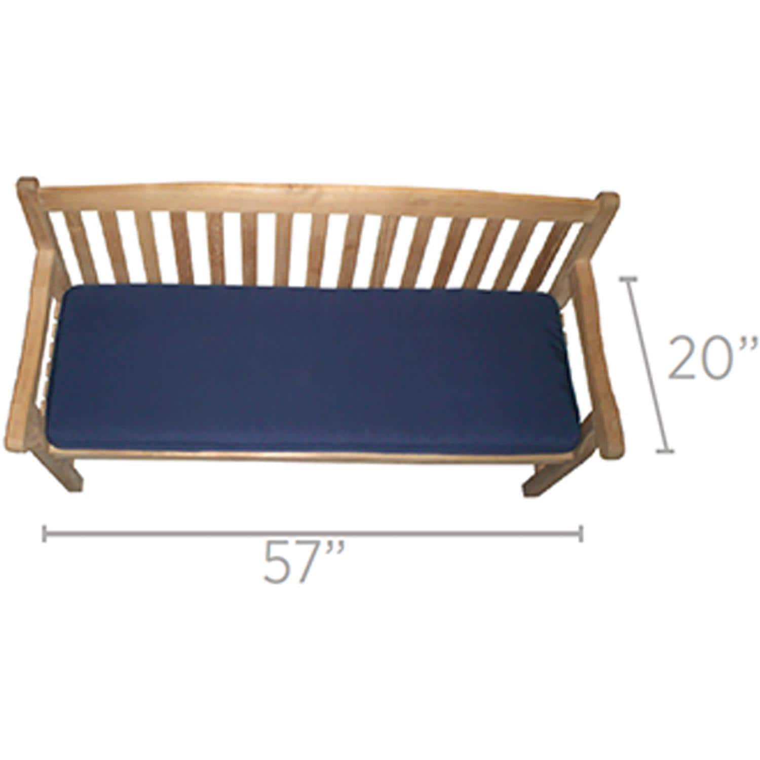 Royal Teak Collection CU3G Sunbrella Three Seater Cushion in Canvas Granite - Dimensions - Dimensional thumbnail