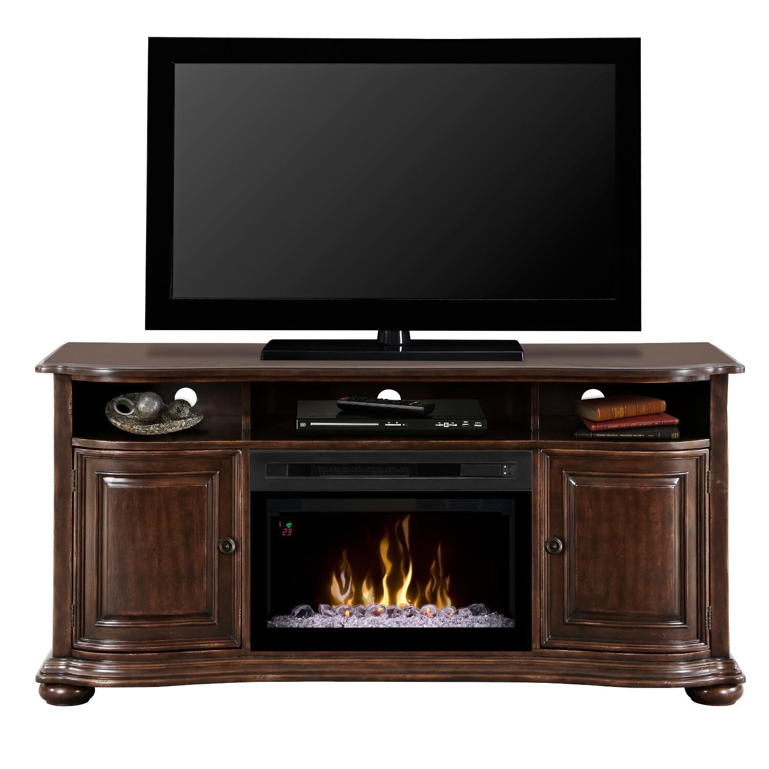 Dimplex - GDS25GD-1414HC - Multi-Fire XD Henderson 66-Inch Electric Fireplace Media Console - Acrylic Ice Embers - Cherry thumbnail