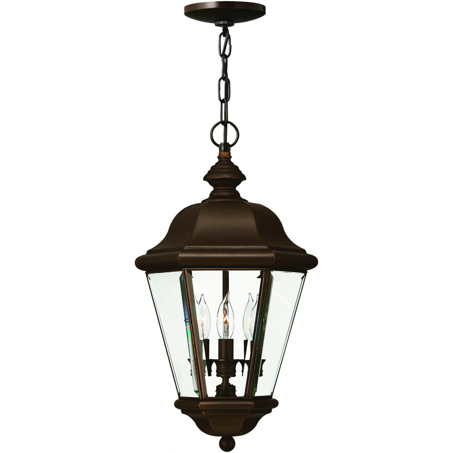Hinkley Lighting Clifton Park Three Light 19-Inch Outdoor Hanging Lantern - Copper Bronze - 2422CB