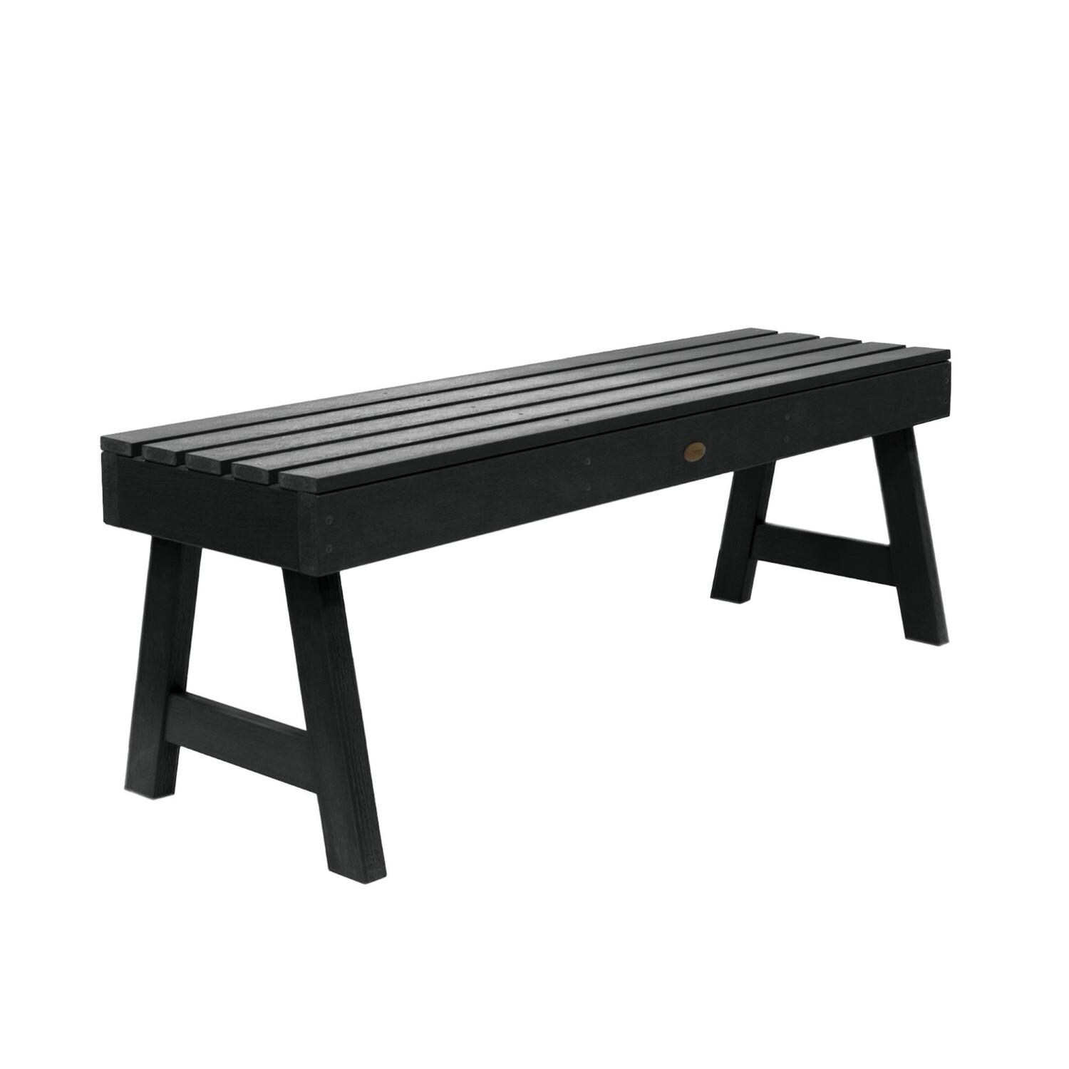 Lakeview Elm Pointe 4-Foot Garden Bench - Black - On White thumbnail