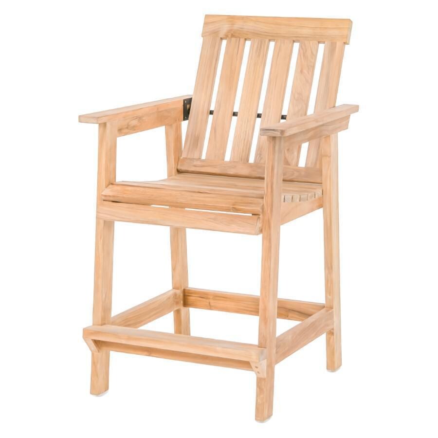 Monday Teak Patio Reclining Bar Stool By Teak + Table BBQGuys