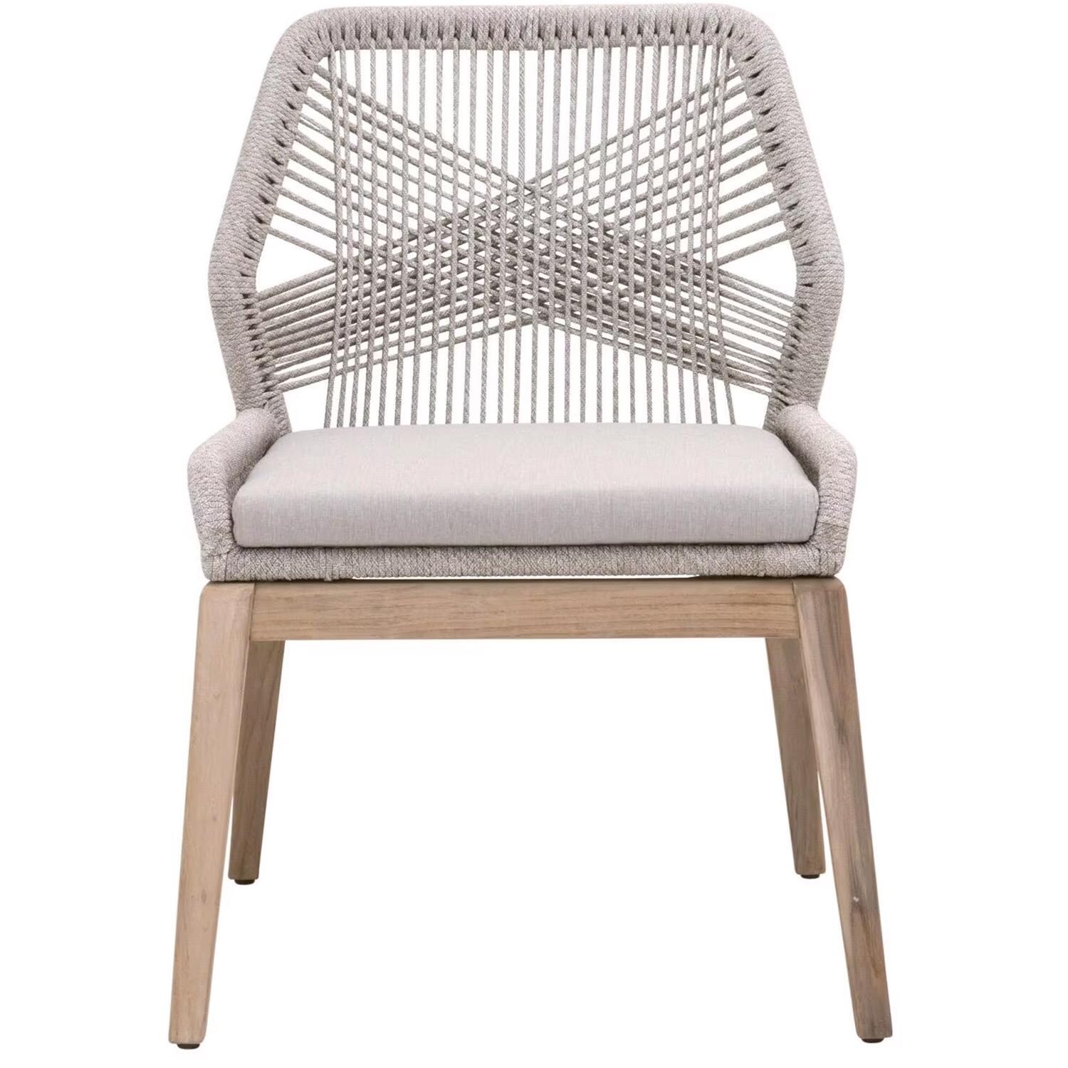 Lakeview Peninsula Way 2 Pc Woven Rope Dining Arm Chair in Taupe / White - White Background thumbnail