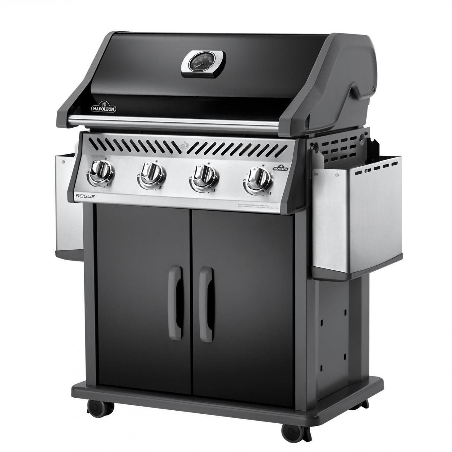 Napoleon Rogue 525 Propane Gas Grill - Black - Angled View thumbnail