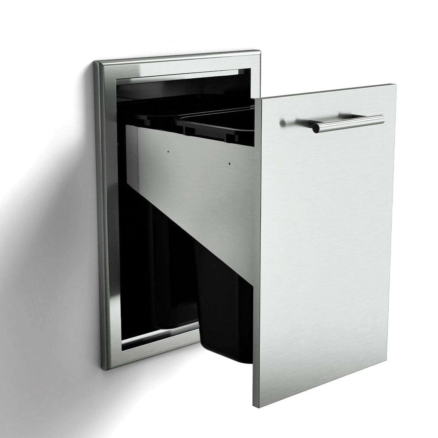 XO Pro-Grade 20-Inch Outdoor Stainless Steel Roll-Out Trash Bin Drawer - XOG20TRASH2