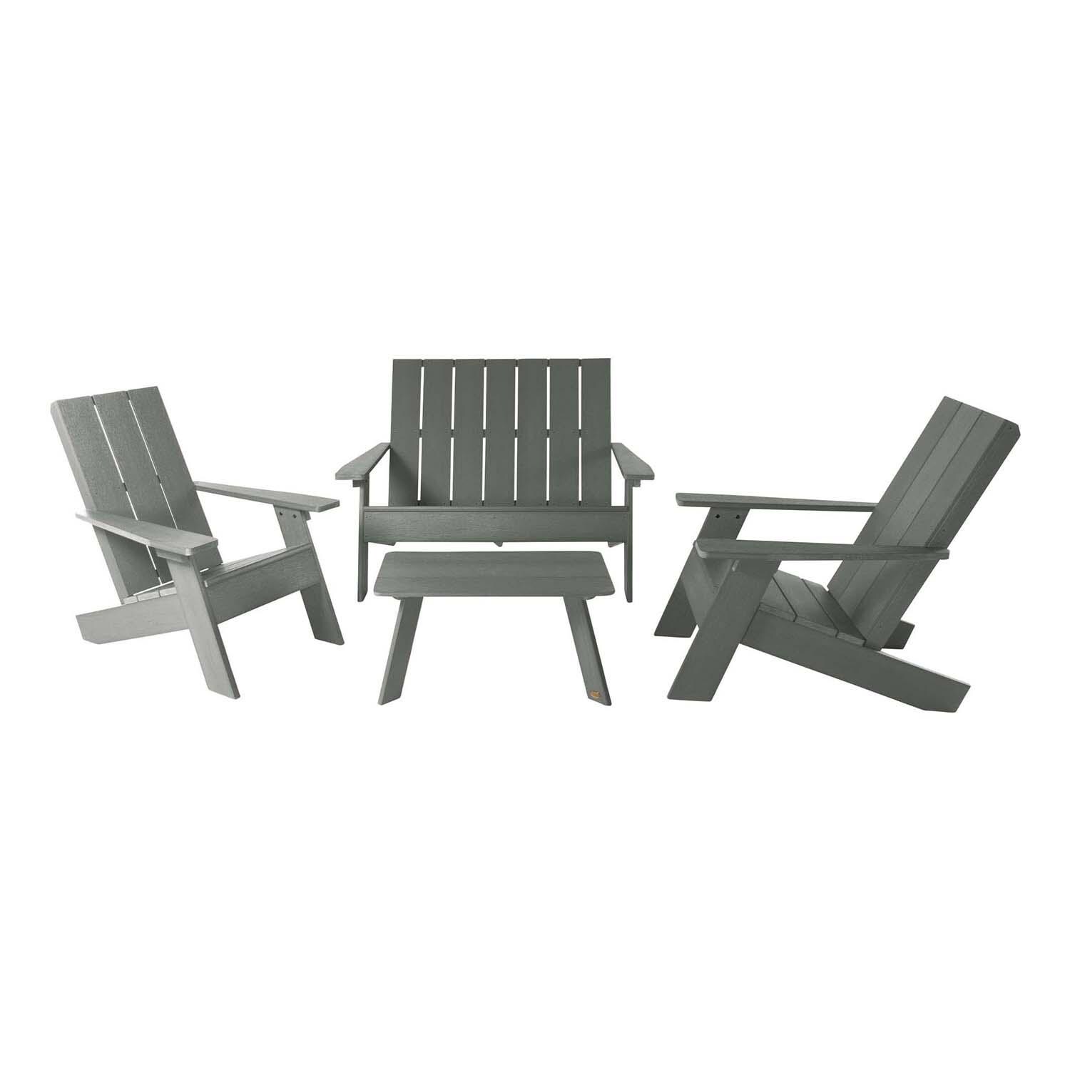 Classical Cove 4 Pc Set Polyresin Seating Set in Coastal Teak By Lakeview Outdoor Designs - White Background thumbnail
